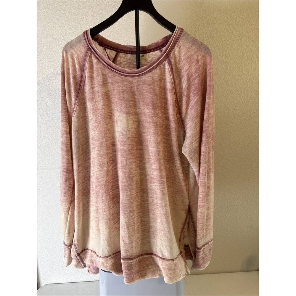 Style & Co Women's Long Sleeve Shirt Casual Knit Pink Size XL